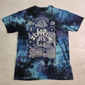 Liquid Blue Led Zeppelin Retro Tie Dye T-Shirt Electric Magic Wembley '71 Sz M